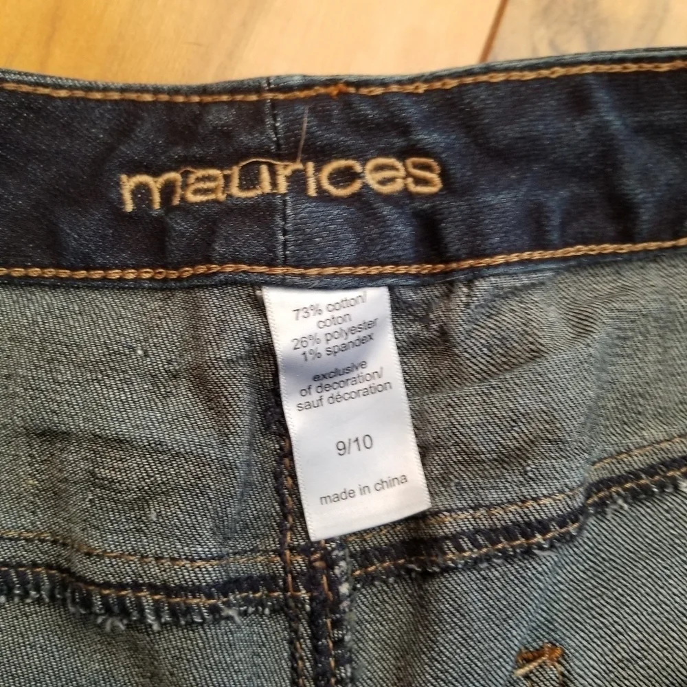 Maurices Raw‎ Hem Denim Jean Shorts 9/10 Dark Wash Denim Short